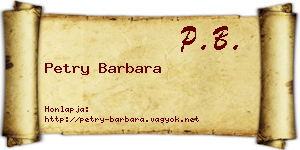 Petry Barbara névjegykártya